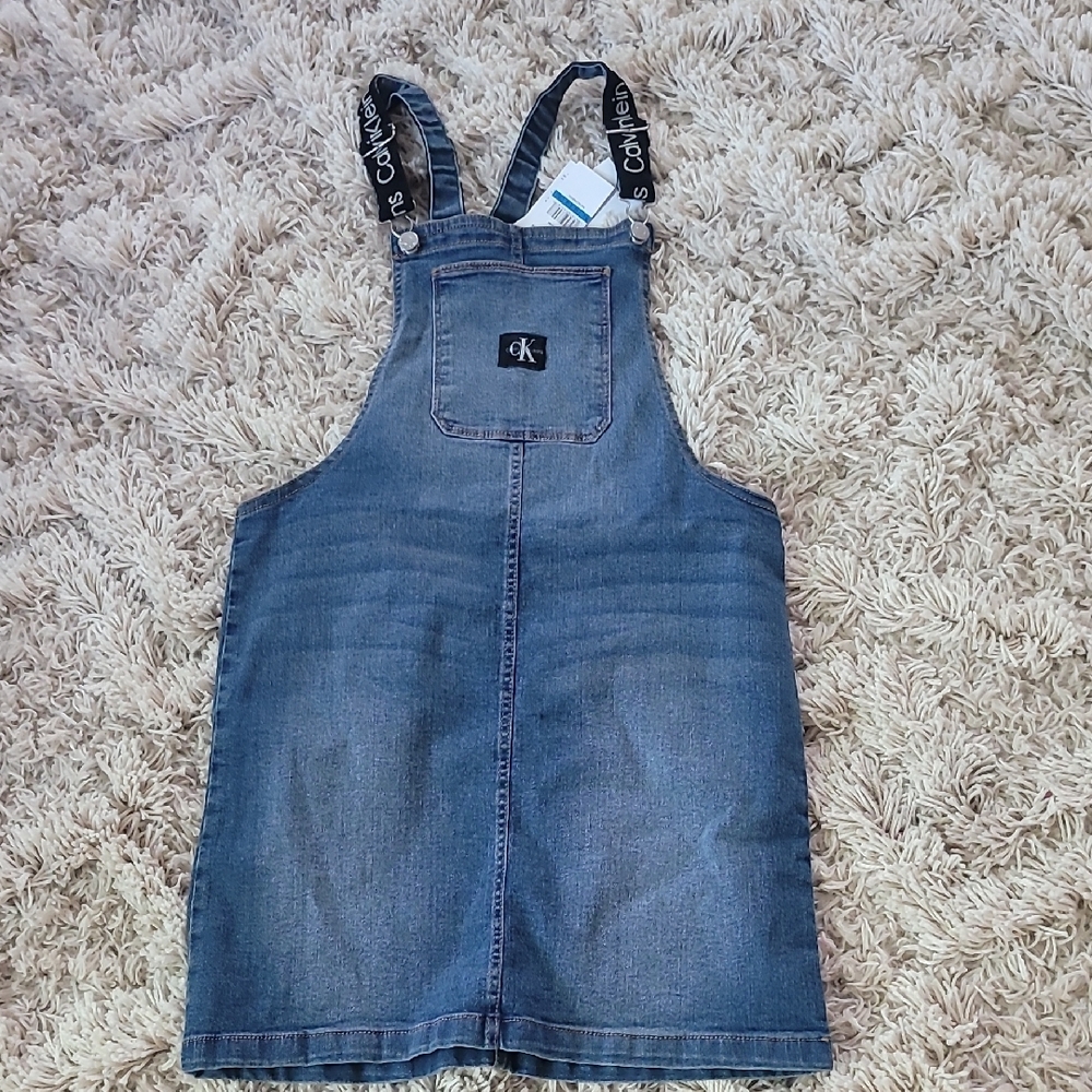 NWT Calvin Klein Kids Denim Overall Dress